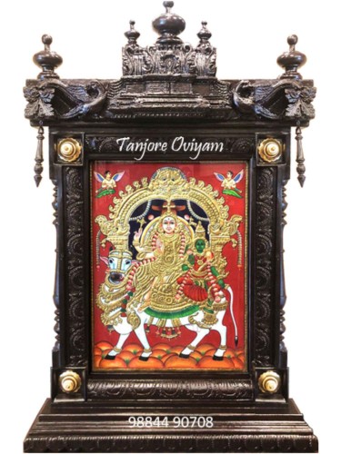 Antique Finish Prathosha Shivan with Mandapa frame